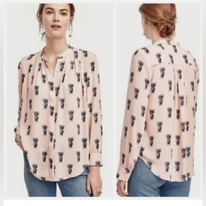Ann Taylor Blush Pineapple Blouse